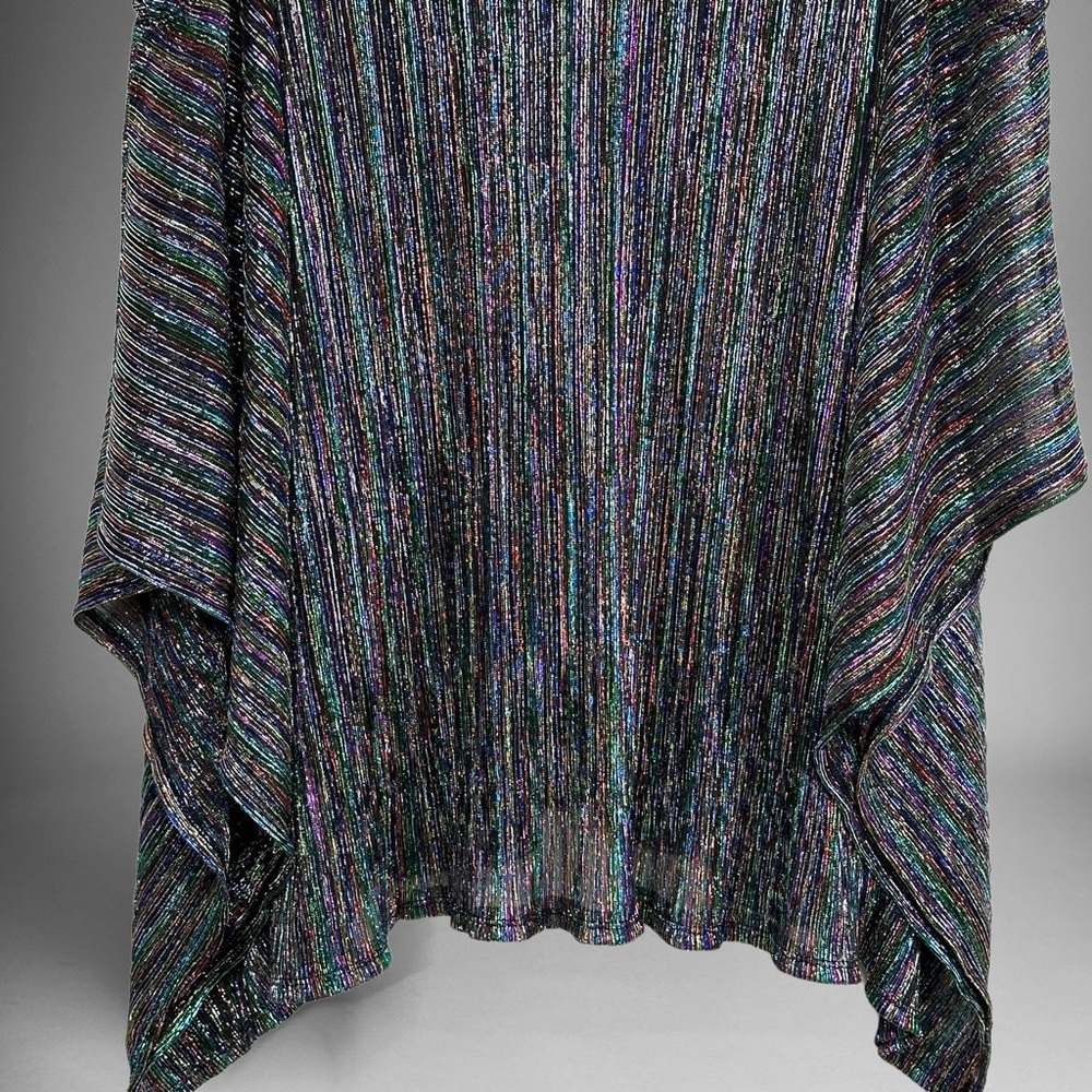 Onyx Nite metallic multi colored Sparkle Blouse Cold Shoulder Style - Picture 11 of 14